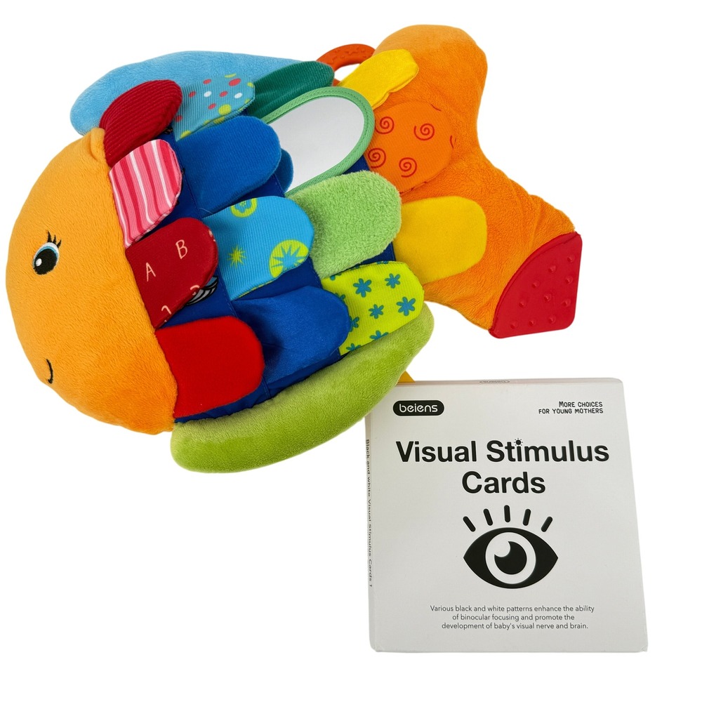Baby Bundle Visual Stimulus Cards and Melissa & Doug‎ Flip Fish Soft Toy